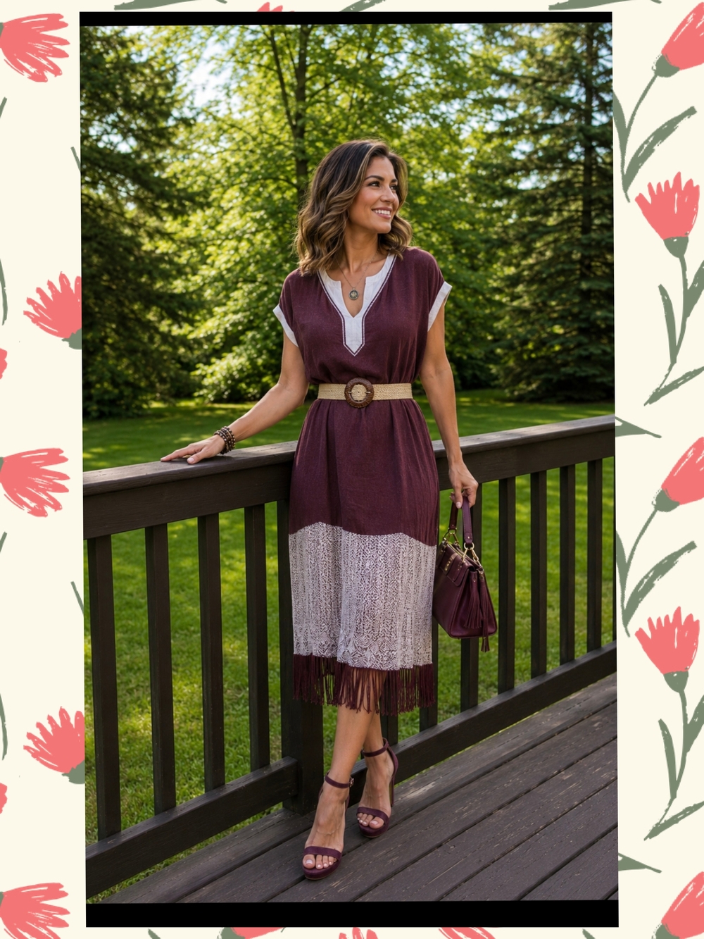 Damask design tunic dress SZ med - Lrg